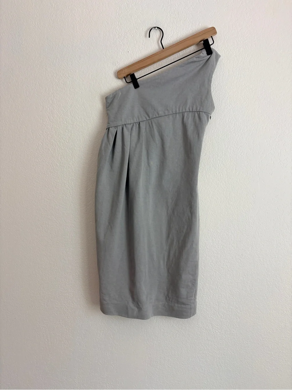 Chloe Grey Cotton One Shoulder Dress